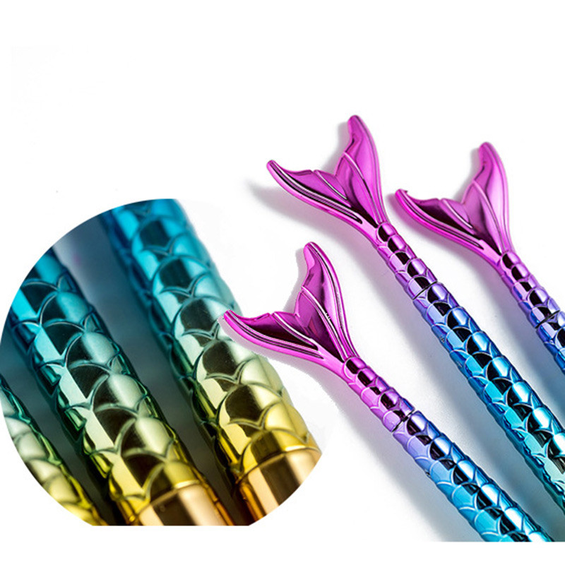 4 buc. Pix Kawaii Sirenă 1,0 mm Pix cu bile cu cerneală albastră Bullet Point Papetărie de birou și școală Pixuri drăguțe pentru semnătură Cadou