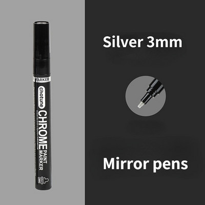 „Haile Mirror Pen“ skysti atspindintys dažai metalo chromo plokštelė sidabrinis žymeklis „pasidaryk pats“ skystas parašo modelis Blizgantis galvanizavimas