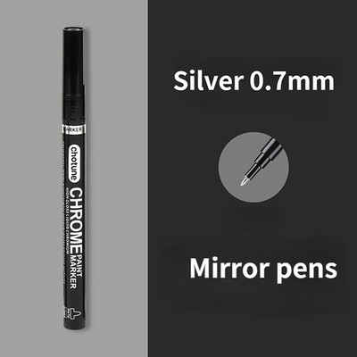 „Haile Mirror Pen“ skysti atspindintys dažai metalo chromo plokštelė sidabrinis žymeklis „pasidaryk pats“ skystas parašo modelis Blizgantis galvanizavimas