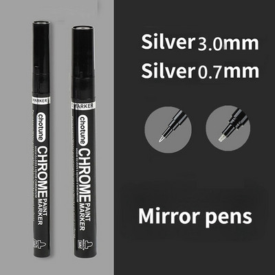„Haile Mirror Pen“ skysti atspindintys dažai metalo chromo plokštelė sidabrinis žymeklis „pasidaryk pats“ skystas parašo modelis Blizgantis galvanizavimas