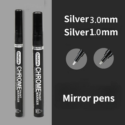 „Haile Mirror Pen“ skysti atspindintys dažai metalo chromo plokštelė sidabrinis žymeklis „pasidaryk pats“ skystas parašo modelis Blizgantis galvanizavimas