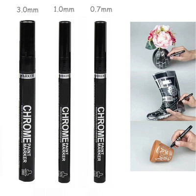 „Haile Mirror Pen“ skysti atspindintys dažai metalo chromo plokštelė sidabrinis žymeklis „pasidaryk pats“ skystas parašo modelis Blizgantis galvanizavimas