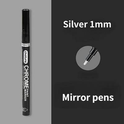 „Haile Mirror Pen“ skysti atspindintys dažai metalo chromo plokštelė sidabrinis žymeklis „pasidaryk pats“ skystas parašo modelis Blizgantis galvanizavimas