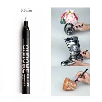 „Haile Mirror Pen“ skysti atspindintys dažai metalo chromo plokštelė sidabrinis žymeklis „pasidaryk pats“ skystas parašo modelis Blizgantis galvanizavimas