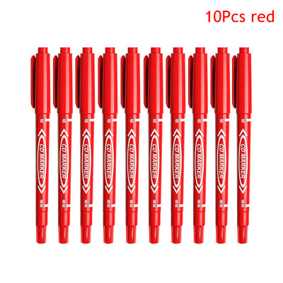 10 vnt/komplektas Dviejų antgalių spalvoti nuolatiniai meno žymekliai Rašikliai, atsparūs vandeniui, aliejiniu juodu rašalu, eskizų knygelė tapybai mokykliniai reikmenys