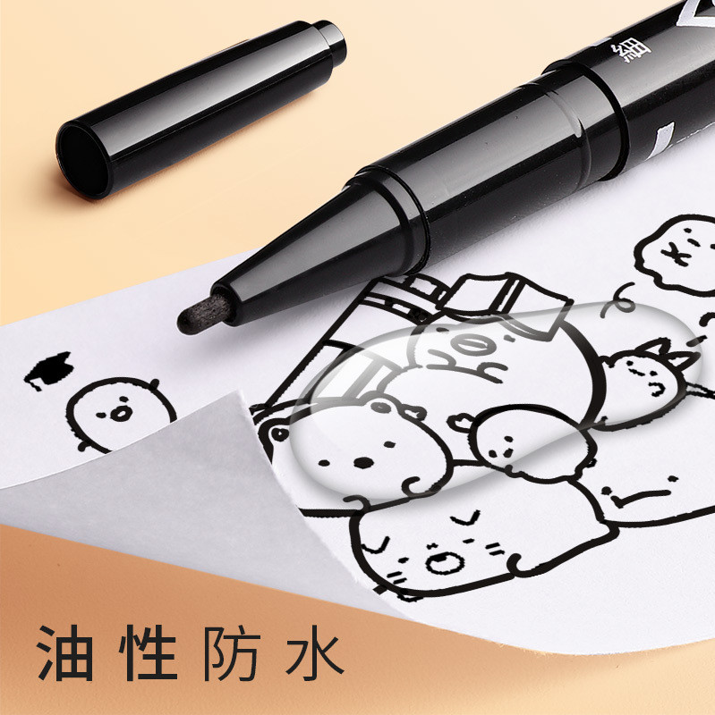 10 vnt/komplektas Dviejų antgalių spalvoti nuolatiniai meno žymekliai Rašikliai, atsparūs vandeniui, aliejiniu juodu rašalu, eskizų knygelė tapybai mokykliniai reikmenys