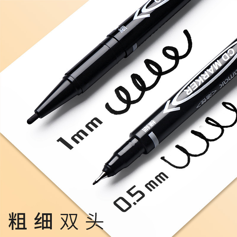 10 vnt/komplektas Dviejų antgalių spalvoti nuolatiniai meno žymekliai Rašikliai, atsparūs vandeniui, aliejiniu juodu rašalu, eskizų knygelė tapybai mokykliniai reikmenys