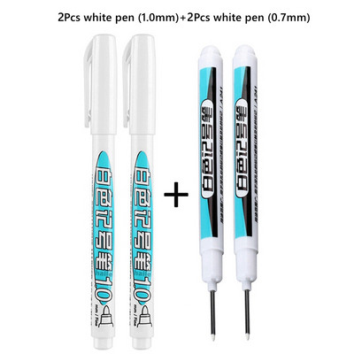 4–8 vnt. „Pasidaryk pats“ metaliniai vandeniui atsparūs nuolatiniai dažų žymekliai balto aukso sidabro teptukas, rankdarbiai, dervos formos rašiklis, tapybos reikmenys