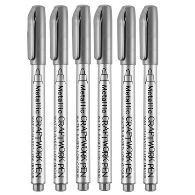 4–8 vnt. „Pasidaryk pats“ metaliniai vandeniui atsparūs nuolatiniai dažų žymekliai balto aukso sidabro teptukas, rankdarbiai, dervos formos rašiklis, tapybos reikmenys