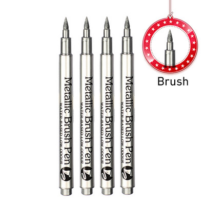 4–8 vnt. „Pasidaryk pats“ metaliniai vandeniui atsparūs nuolatiniai dažų žymekliai balto aukso sidabro teptukas, rankdarbiai, dervos formos rašiklis, tapybos reikmenys