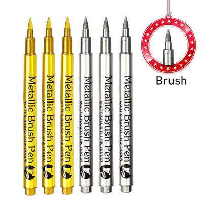 4–8 vnt. „Pasidaryk pats“ metaliniai vandeniui atsparūs nuolatiniai dažų žymekliai balto aukso sidabro teptukas, rankdarbiai, dervos formos rašiklis, tapybos reikmenys