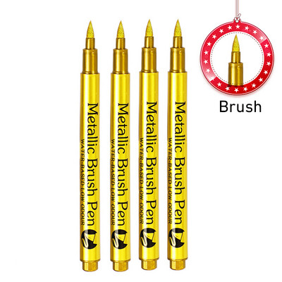 4–8 vnt. „Pasidaryk pats“ metaliniai vandeniui atsparūs nuolatiniai dažų žymekliai balto aukso sidabro teptukas, rankdarbiai, dervos formos rašiklis, tapybos reikmenys