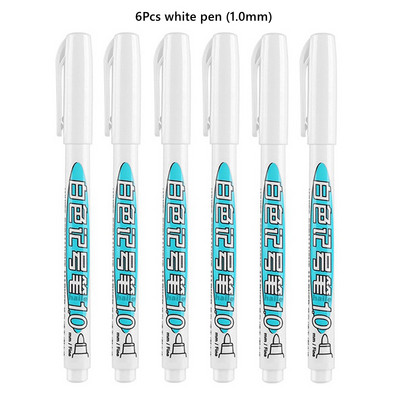 4–8 vnt. „Pasidaryk pats“ metaliniai vandeniui atsparūs nuolatiniai dažų žymekliai balto aukso sidabro teptukas, rankdarbiai, dervos formos rašiklis, tapybos reikmenys