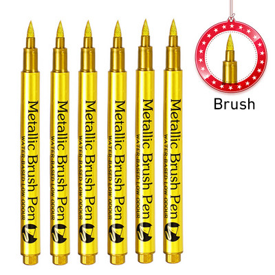 4–8 vnt. „Pasidaryk pats“ metaliniai vandeniui atsparūs nuolatiniai dažų žymekliai balto aukso sidabro teptukas, rankdarbiai, dervos formos rašiklis, tapybos reikmenys