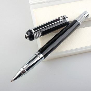 Луксозна висококачествена 901 черна сребърна офисна ролкова писалка с писец 0,5 мм Нови гел химикалки