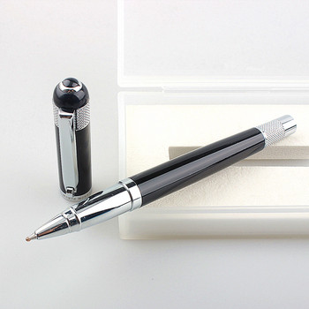 Луксозна висококачествена 901 черна сребърна офисна ролкова писалка с писец 0,5 мм Нови гел химикалки