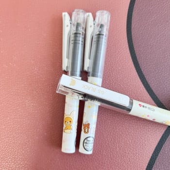 6 τεμ AIHAO RP3122 Rilakkuma Mini Straight Liquid Pen 0,5mm Full Needle Tube Neutral Pen Μαύρο μελάνι Σχολικό Γραφείο Γραφείου