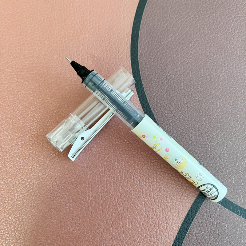6kom AIHAO RP3122 Rilakkuma mini ravna tekuća olovka 0,5 mm s punom iglom, neutralna olovka s crnom tintom Školski uredski pribor
