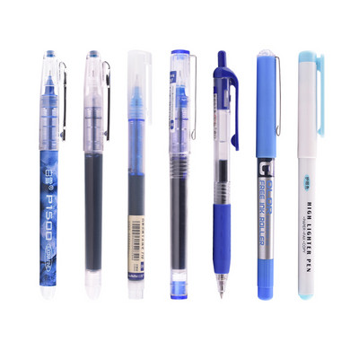 7pcs/set Simplicity Color Large Gel Pen Set 0.5mm Brzosušeće ravne olovke Highlighter Pisanje za školski pribor Kawaii