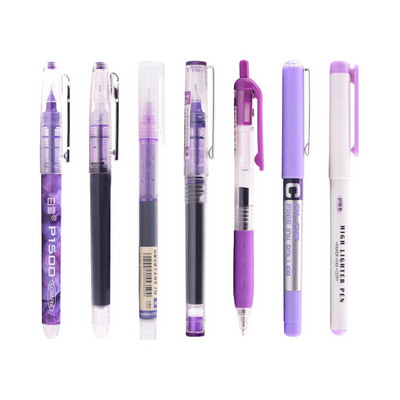 7pcs/set Simplicity Color Large Gel Pen Set 0.5mm Brzosušeće ravne olovke Highlighter Pisanje za školski pribor Kawaii