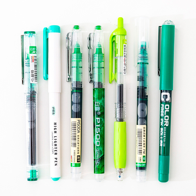 7pcs/set Simplicity Color Large Gel Pen Set 0.5mm Brzosušeće ravne olovke Highlighter Pisanje za školski pribor Kawaii