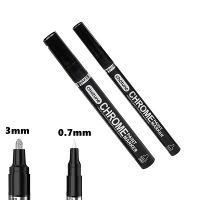 DIY peegeldav kunstimarker värvipliiats Hõbedane vedel kroomitud alkoholivärv peegeldav hõbedane markerpliiats Metallic Art käsitööpliiats