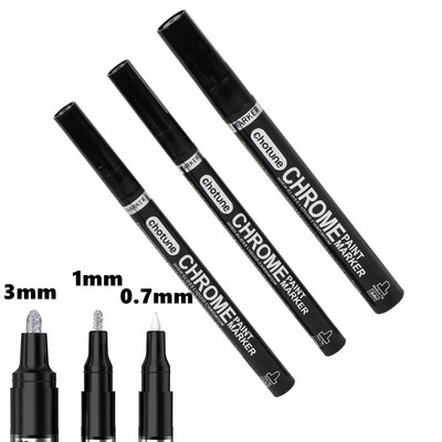 DIY peegeldav kunstimarker värvipliiats Hõbedane vedel kroomitud alkoholivärv peegeldav hõbedane markerpliiats Metallic Art käsitööpliiats