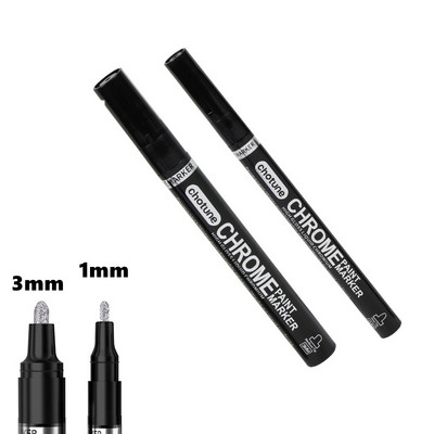 DIY peegeldav kunstimarker värvipliiats Hõbedane vedel kroomitud alkoholivärv peegeldav hõbedane markerpliiats Metallic Art käsitööpliiats