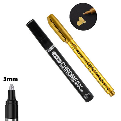 DIY peegeldav kunstimarker värvipliiats Hõbedane vedel kroomitud alkoholivärv peegeldav hõbedane markerpliiats Metallic Art käsitööpliiats