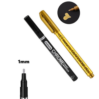 DIY peegeldav kunstimarker värvipliiats Hõbedane vedel kroomitud alkoholivärv peegeldav hõbedane markerpliiats Metallic Art käsitööpliiats