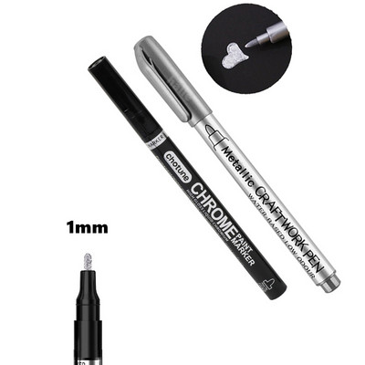 DIY peegeldav kunstimarker värvipliiats Hõbedane vedel kroomitud alkoholivärv peegeldav hõbedane markerpliiats Metallic Art käsitööpliiats