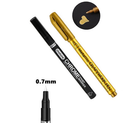 DIY peegeldav kunstimarker värvipliiats Hõbedane vedel kroomitud alkoholivärv peegeldav hõbedane markerpliiats Metallic Art käsitööpliiats