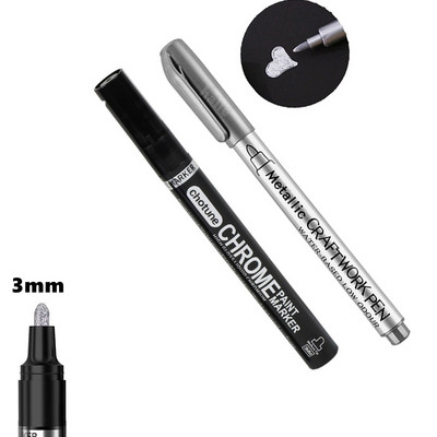 DIY peegeldav kunstimarker värvipliiats Hõbedane vedel kroomitud alkoholivärv peegeldav hõbedane markerpliiats Metallic Art käsitööpliiats
