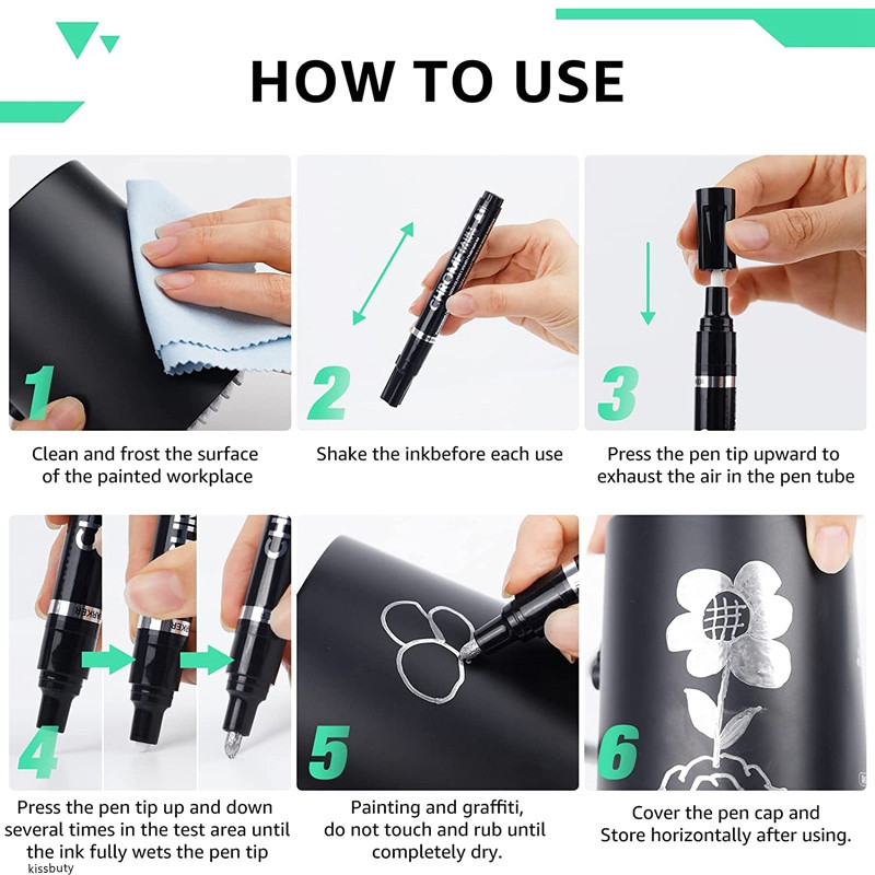 DIY peegeldav kunstimarker värvipliiats Hõbedane vedel kroomitud alkoholivärv peegeldav hõbedane markerpliiats Metallic Art käsitööpliiats