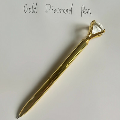 1 pix cu minge cu diamante mari, inel de cristal, pix pentru nuntă, pix din metal, pentru școală, birou, student, examen, semnătură, aprovizionare de papetărie