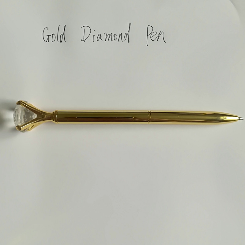 1 pix cu minge cu diamante mari, inel de cristal, pix pentru nuntă, pix din metal, pentru școală, birou, student, examen, semnătură, aprovizionare de papetărie