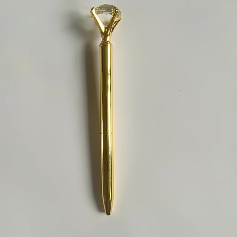 1 pix cu minge cu diamante mari, inel de cristal, pix pentru nuntă, pix din metal, pentru școală, birou, student, examen, semnătură, aprovizionare de papetărie