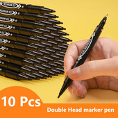 10 tk/komplekt Värvilised püsivad kunstimarkerid Pliiatsid Veekindlad topeltotstega õline tint Sketchbook Maalimine Koolitarbed Kirjatarbed