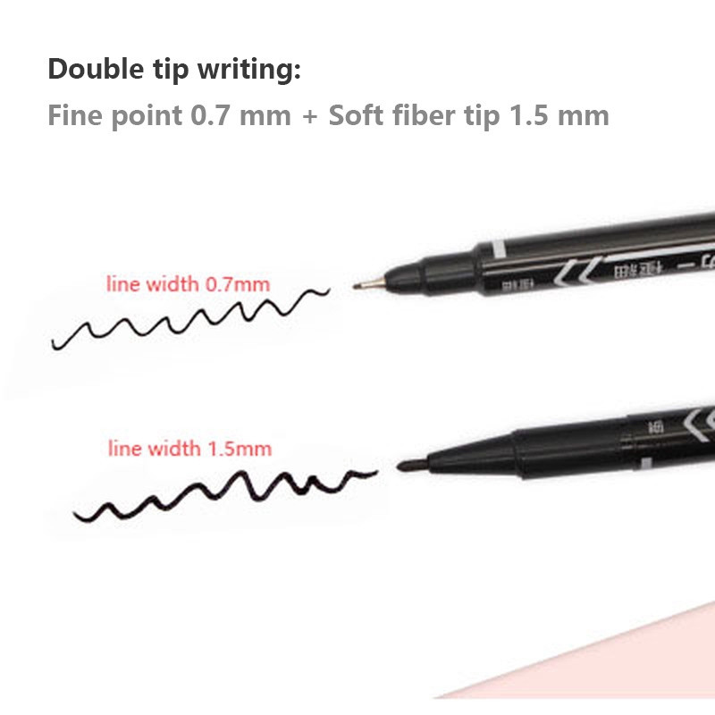 10 tk/komplekt Värvilised püsivad kunstimarkerid Pliiatsid Veekindlad topeltotstega õline tint Sketchbook Maalimine Koolitarbed Kirjatarbed