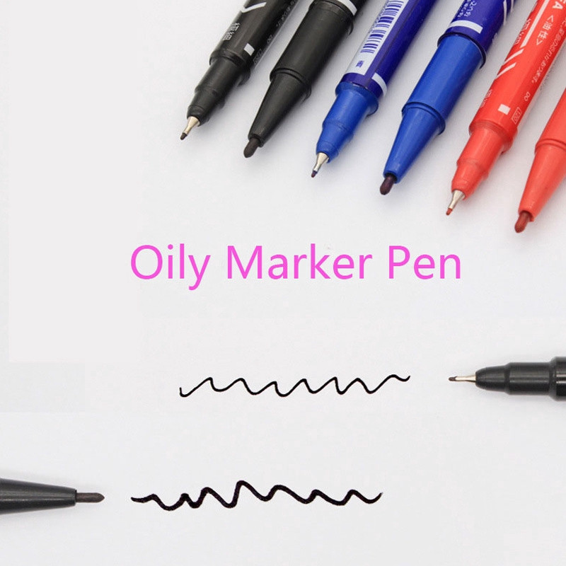 10 tk/komplekt Värvilised püsivad kunstimarkerid Pliiatsid Veekindlad topeltotstega õline tint Sketchbook Maalimine Koolitarbed Kirjatarbed