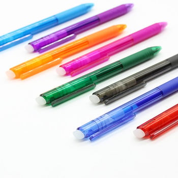 11 бр./лот 0,7 mm Magic Erasable Pen Press Гел писалка Миеща се дръжка Пръчка за пълнене на писалка Синьо/черно мастило Училищни канцеларски материали за писане 8 цвята