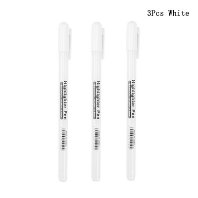 3 tk Creative valge tindiga geelpliiats 0,8 mm peen ots õpilaste kirjatarvete joonistamiseks kunsti kirjutamiseks koolitarvete jaoks