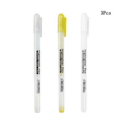 3 tk Creative valge tindiga geelpliiats 0,8 mm peen ots õpilaste kirjatarvete joonistamiseks kunsti kirjutamiseks koolitarvete jaoks