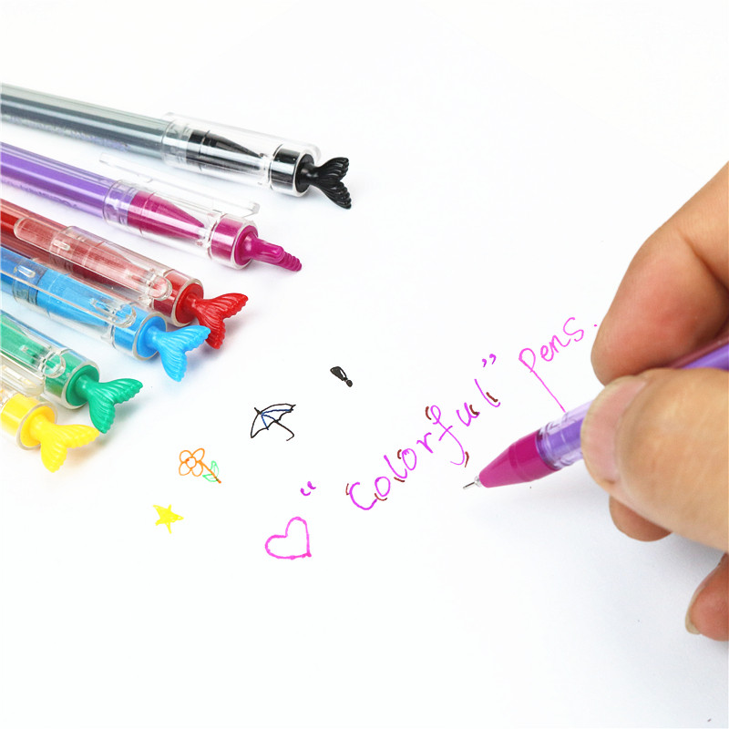 spalvotas gelio rašiklis 0,5 mm juoda raudona mėlyna Spalvingas dienoraščio piešimo rašiklis Linijos žymekliai mokantis rašyti raštinės reikmenis