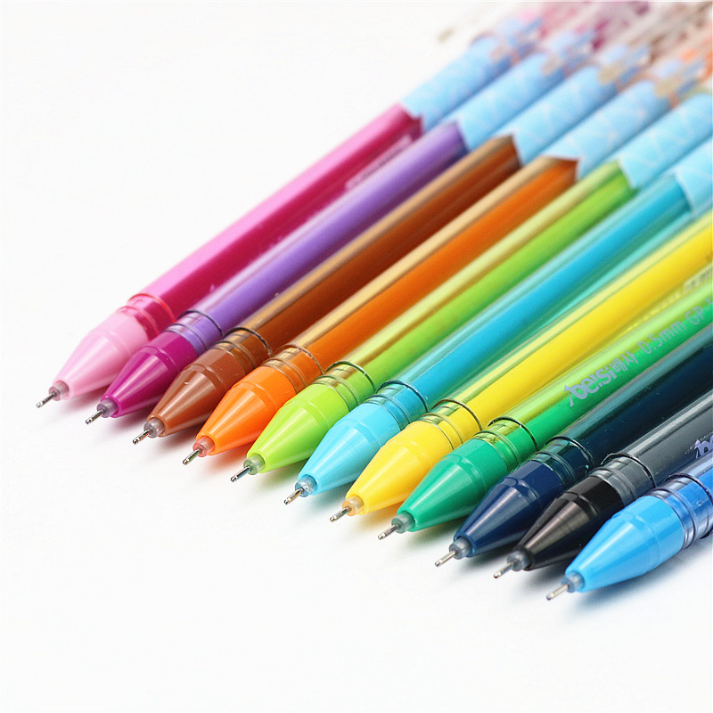 spalvotas gelio rašiklis 0,5 mm juoda raudona mėlyna Spalvingas dienoraščio piešimo rašiklis Linijos žymekliai mokantis rašyti raštinės reikmenis
