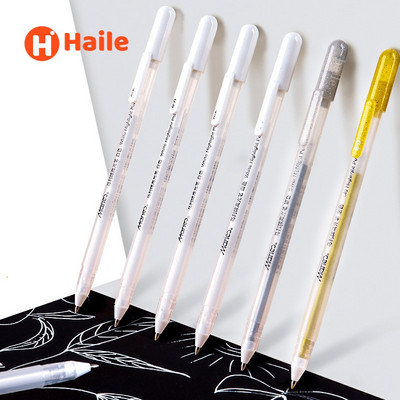 Haile 12Pc/σετ Λευκό στυλό τζελ Highlight Paint Λευκό μαρκαδόρο Ράβδος ανταλλακτικού 0,8mm με λεπτό άκρο για προμήθειες γραφής τέχνης σχεδίου μαθητών