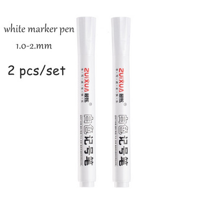 Haile 12 buc./set pix gel alb, vopsea de evidențiere, pix marker alb, 0,8 mm, vârf fin, tijă de reumplere pentru studenți, desen, articole de scris