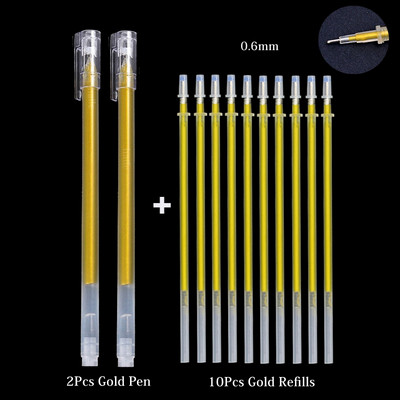 Haile 12 buc./set pix gel alb, vopsea de evidențiere, pix marker alb, 0,8 mm, vârf fin, tijă de reumplere pentru studenți, desen, articole de scris