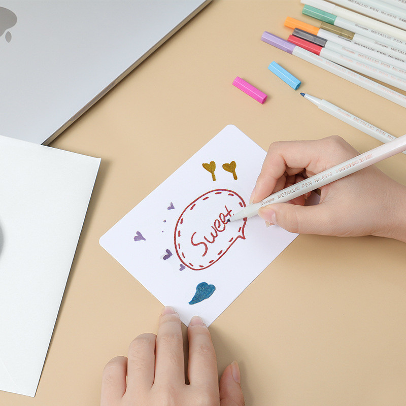 36 de culori metalice Marker Pixuri Highlignnt pentru vopsea pe sticlă Pictură pe piatră de piatră DIY Crearea de carduri Plastic Ceramic Lemn Metal Suprafață