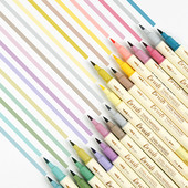 Set de stilouri cu pensule pentru caligrafie, 3 buc, culori retro